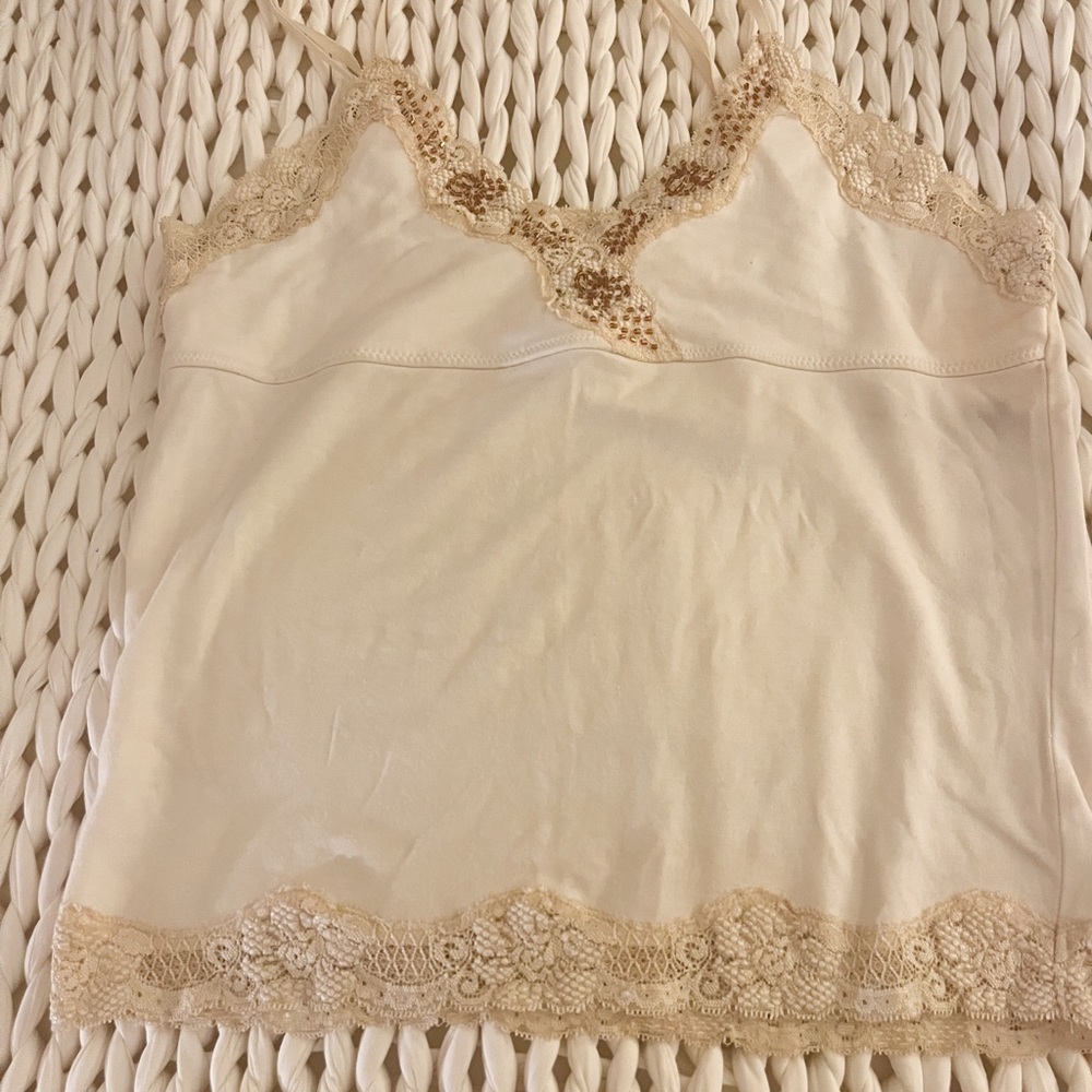 Abercrombie & Fitch Cream Lace Cami - Early 2000s